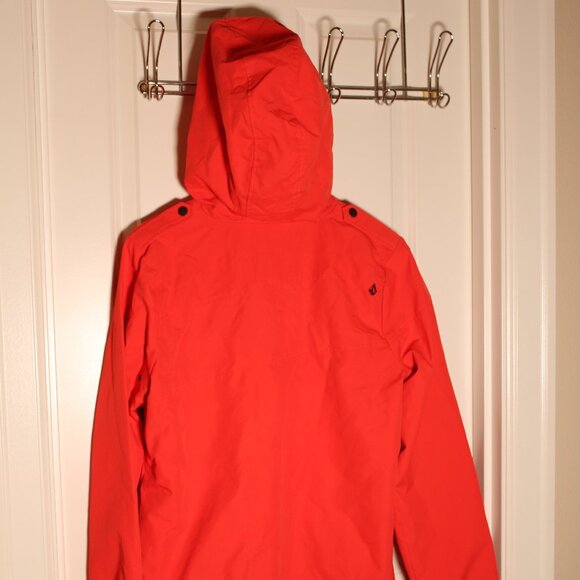 Volcom woman's neon orange rain jacket windbreaker Size L - Picture 3 of 4